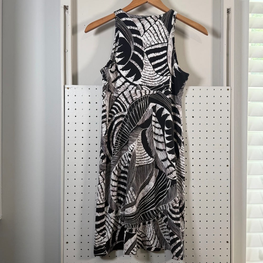 Athleta Santorini Dress Women's Black White Printed Stretch Sleeveless - XS - Picture 6 of 14
